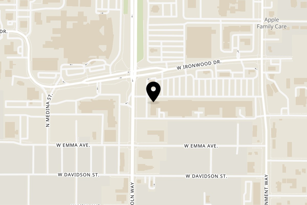 Map showing the location of Our Thai House Coeur d'Alene on 226 W Ironwood Dr in Coeur d'Alene